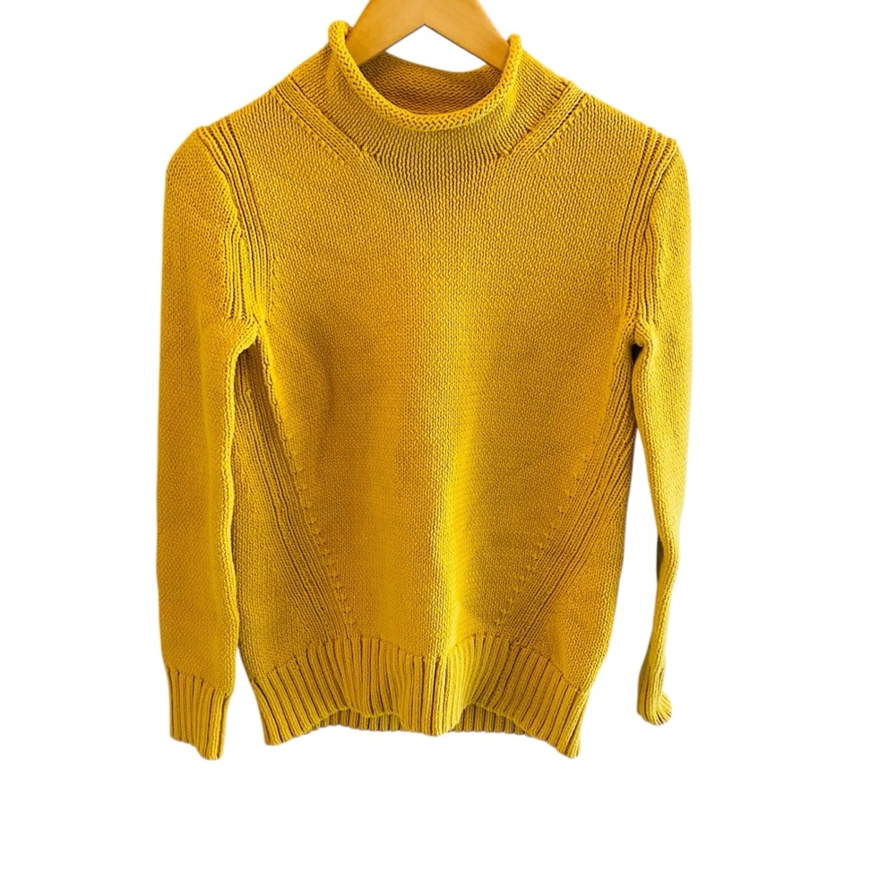 J Crew Always Women's Mustard Yellow Roll Neck Sweater Size XS - Picture 5 of 10